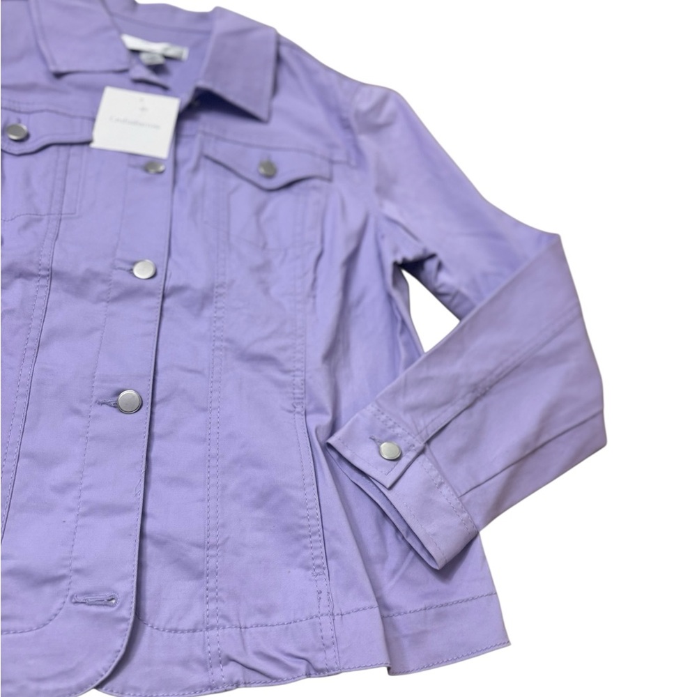 croft & barrow | Lavender Cotton-Blend Stretch Jean Jacket Pastel New With Tags - Picture 5 of 11